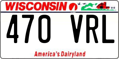 WI license plate 470VRL
