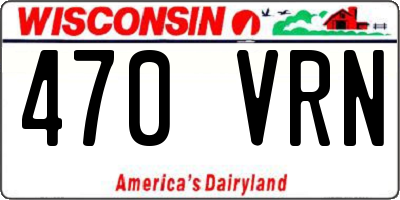 WI license plate 470VRN