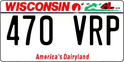 WI license plate 470VRP