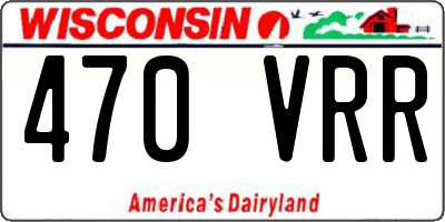 WI license plate 470VRR