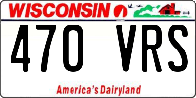 WI license plate 470VRS