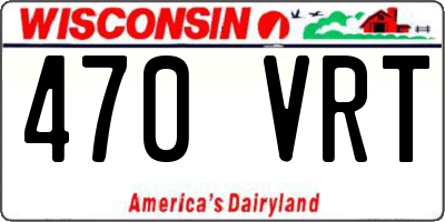 WI license plate 470VRT