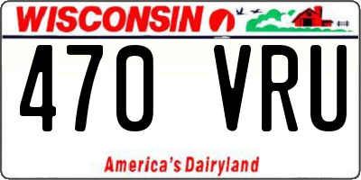 WI license plate 470VRU