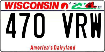 WI license plate 470VRW
