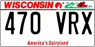 WI license plate 470VRX