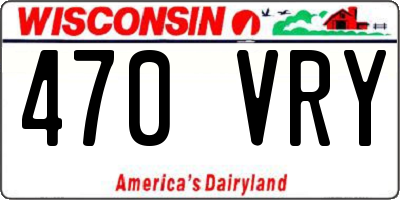 WI license plate 470VRY