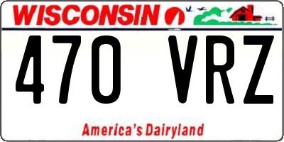 WI license plate 470VRZ