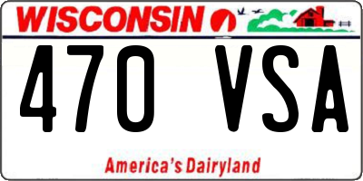 WI license plate 470VSA