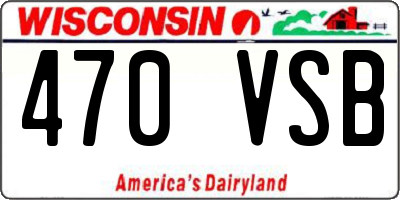 WI license plate 470VSB