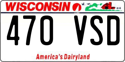 WI license plate 470VSD