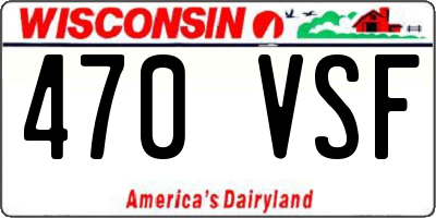 WI license plate 470VSF
