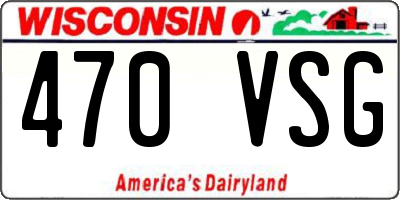 WI license plate 470VSG