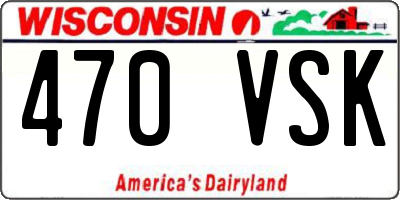 WI license plate 470VSK