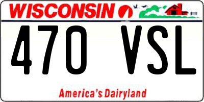 WI license plate 470VSL