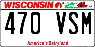 WI license plate 470VSM