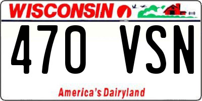WI license plate 470VSN
