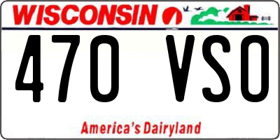 WI license plate 470VSO