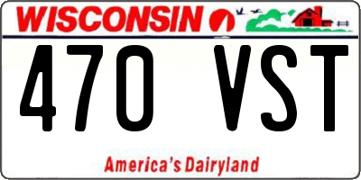 WI license plate 470VST
