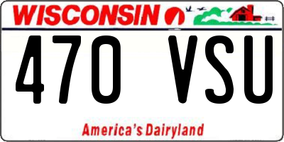 WI license plate 470VSU