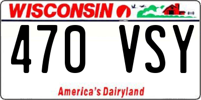 WI license plate 470VSY