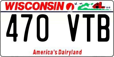 WI license plate 470VTB