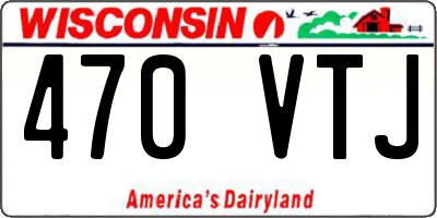 WI license plate 470VTJ