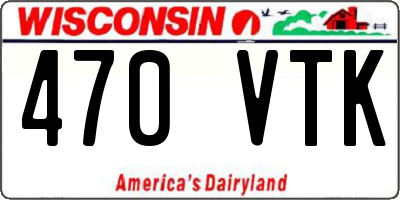 WI license plate 470VTK