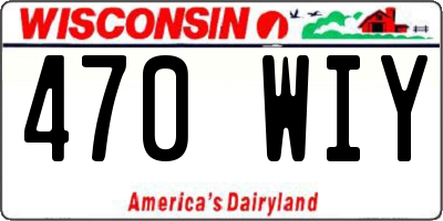 WI license plate 470WIY