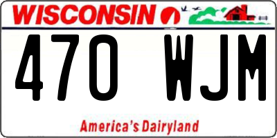 WI license plate 470WJM