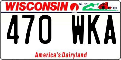 WI license plate 470WKA