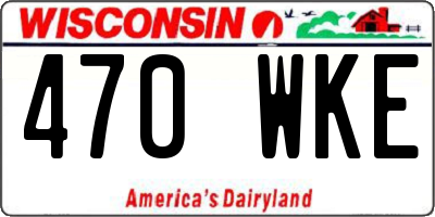 WI license plate 470WKE