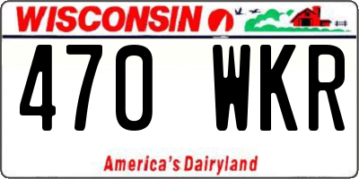 WI license plate 470WKR
