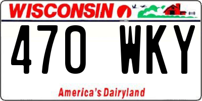 WI license plate 470WKY