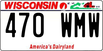 WI license plate 470WMW