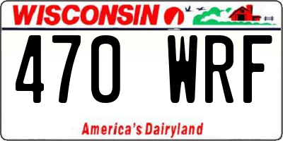 WI license plate 470WRF
