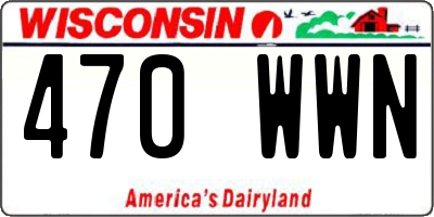 WI license plate 470WWN
