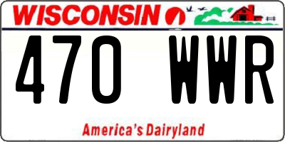 WI license plate 470WWR