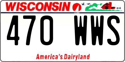 WI license plate 470WWS