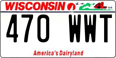WI license plate 470WWT