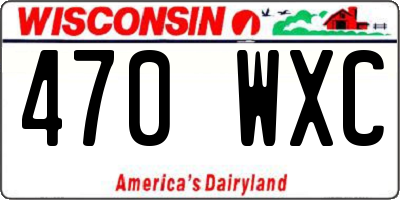WI license plate 470WXC