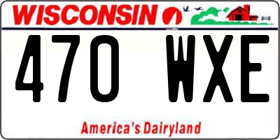 WI license plate 470WXE