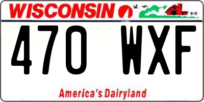 WI license plate 470WXF