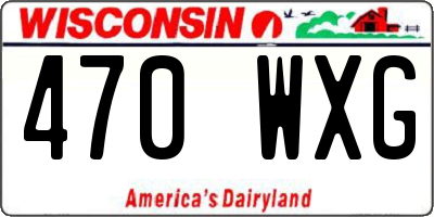 WI license plate 470WXG