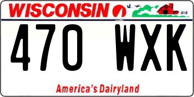 WI license plate 470WXK