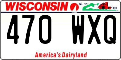 WI license plate 470WXQ