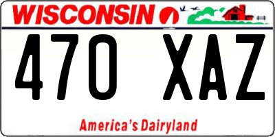 WI license plate 470XAZ