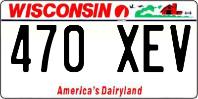 WI license plate 470XEV
