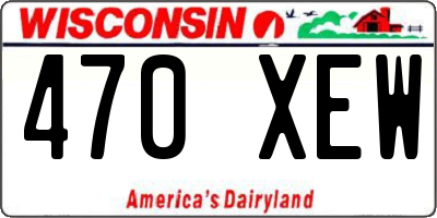 WI license plate 470XEW