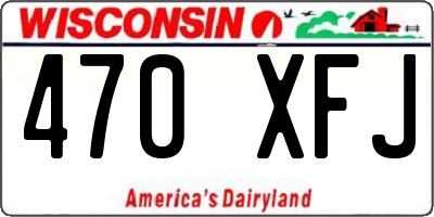 WI license plate 470XFJ