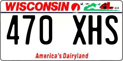 WI license plate 470XHS